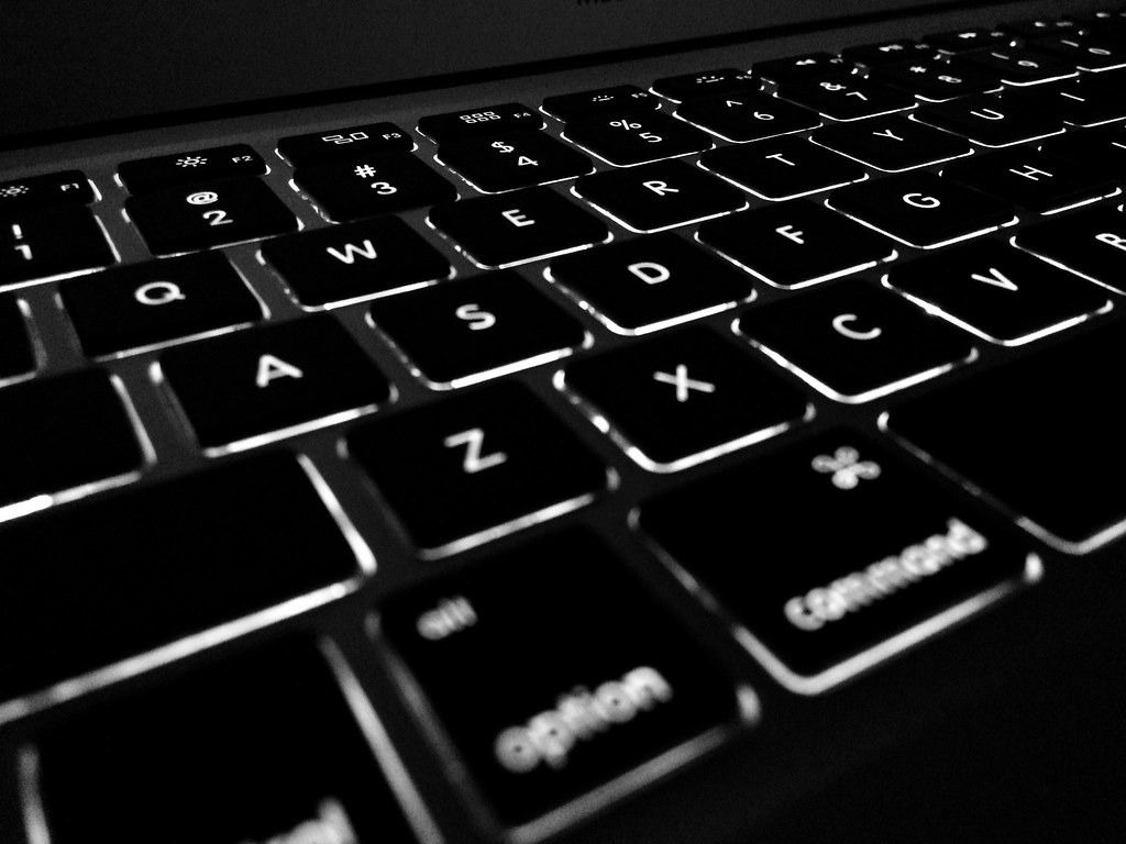 Close view of illuminated keys
